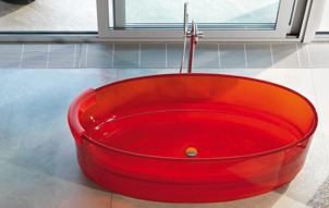 Vasca bagno moderno rossa