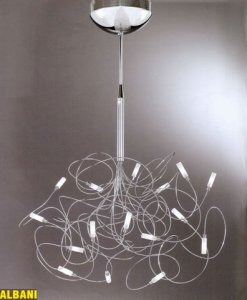 Illuminazione moderna lampadario a sospensione fili acciaio
