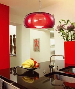 lampadario moderno rosso