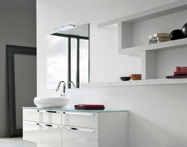 Pareti bagno moderno attrezzate bianco